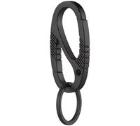 KeyUnity KM08 Titanium Carabiner Keychain Clip,EDC Dual-Gate Quick Release Key Ring,Titanium Keyrings For Men, for Hiking & Camping (Black)