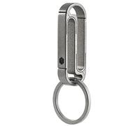 KeyUnity KM10 Double Sided Carabiner Keychain Clip, EDC Titanium Snap Key Holder for Belt (Sandblasted)