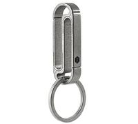 KeyUnity KM10 Heavy Duty Belt Key Holder with Metal Key Rings, Titanium Men Keychain Carabiner Key Holder Clip (Sandblasted)