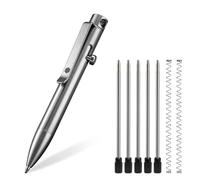 KeyUnity KP04 Titanium Alloy Ballpoint Pen with Clip, Retractable EDC Pocket Pen for Daily Use (Polished)