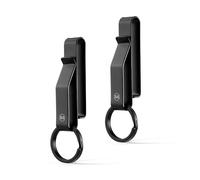 KeyUnity KS08 Heavy Duty Belt Key Holder for Police & Firefighter Duty Belt,Double Side Quick Release Key Holder with Metal Key Rings,Keychain, 2pcs