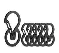 KeyUnity Metal Carabiner Keychain Clip,6-Pack Key Holder Organizer Portable Key Chain for Camping, Hiking, Work & Daily Use,Men & Women(Black,1L+5S)