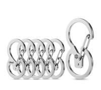 KeyUnity Metal Carabiner Keychain Clip,6-Pack Key Holder Organizer Portable Key Chain for Camping, Hiking, Work & Daily Use,Men & Women(Silver,1L+5S)