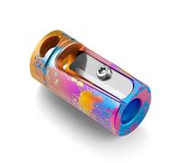 KeyUnity Pencil Sharpener Titanium Alloy Handheld, German Steel Blade, Single Hole Manual Sharpener- for Camping Fire Tinder, Wood Shaping, School, Office, Art Drawing & Wilderness Use (Ink Splash)