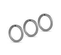 KeyUnity Titanium Flat Key Rings, 33/25/17.5mm Side Pushing Split Ring for Key Carabiner Flashlight Dog ID Collar Tag(3S)