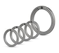 KeyUnity Titanium Flat Key Rings, 33/25/17.5mm Side Pushing Split Ring for Key Carabiner Flashlight Dog ID Collar Tag(1L+4S)