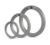 KeyUnity Titanium Flat Key Rings, 33/25/17.5mm Side Pushing Split Ring for Key Carabiner Flashlight Dog ID Collar Tag(1L+1M+1S)