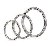 KeyUnity Titanium Key Ring Set of 3, 33/25/17.5 mm Split Ring with Side Print, Easy Access to Keys, Carabiners, Torches, ID Tag,KA19(1L+1M+1S)