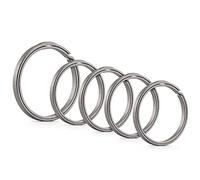 KeyUnity Titanium Key Ring Set of 5, 33/25/17.5 mm Split Ring with Side Print, Easy Access to Keys, Carabiners, Torches, ID Tag,KA21 (1L+4M)
