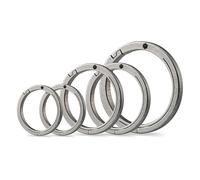 KeyUnity Titanium Quick Release Key Ring With Side Pushing Design, Round Carabiner Clip for Car & Home Keys