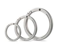 KeyUnity Titanium Quick Release Key Ring With Side Pushing Design, Round Carabiner Clip for Car & Home Keys