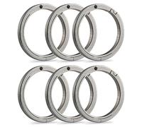 KeyUnity Titanium Side Push Key Rings - 6-Pack Quick Release Keychain Ring for Carabiner, Car & Home Keys (KA43SW)