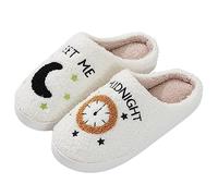KEYUSHOP Meet Me at Midnight Slippers for Women Men, Couple House Slippers Plush Fuzzy Warm Cozy Memory Foam Slippers Casual Slip on Indoor Outdoor Shoes