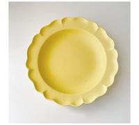 KEYVOR Fruit Dish Flower plate food ceramic cute cake fruit dessert salad fashion simple decoration dishes kitchen tableware Fruit Platter Dish (Size : Yellow)