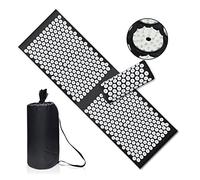KEYVOR Massage Cushion Yoga Acupressure Mat and Pillow Massage Cushion Extra Long Acupuncture Massage Mat Relieve Stress Back Body Pain Spike Mat Massage Cushion For Back (Size : Long Needles Black)