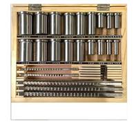 Keyway Broach Set 30pcs HSS Inch Size 5 Broaches with 18 Bushings and 7pcs Shims for Mechanical Work