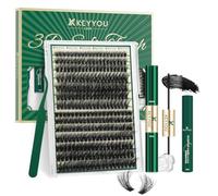 KEYYOU lash Clusters Kit 3D Effect Eyelash Clusters Kit 280pcs 80D100D 10-18MIX D Curl Individual Lashes Kit Wispy Lashes Volume Cluster Lashes Kit Natural Soft (3D Kit-80D100D-D-10-18MIX)