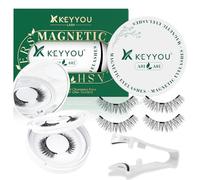 KEYYOU Reusable Magnetic Eyelashes for Daily Use, 2 Pairs with Applicator, Easy to Apply and Long Lasting for Daily Use and Events (A01+A01)