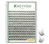 KEYYOULASH Cluster Lashes Natural Wispy Lash Clusters D Curl 144pcs Manga Thin band Eyelash Clusters Fluffy Individual Eyelashes for Beginner DIY at Home(KY03,D-8-16MIX)
