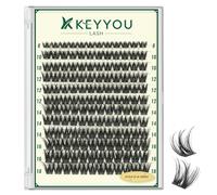 KEYYOULASH Lash Clusters Manga Lash Extension D Curl 144pcs 8-16mm Wispy Eyelash Clusters Natural Volume Eyelash Extensions Individual Lashes DIY at Home(KY04,D-8-16MIX)