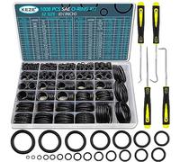 KEZE 1008 Pcs SAE O Ring Kit,32 Sizes USA Standard Nitrile 70A Rubber Seals Inch O Rings Set with 4 Pieces Orings Remover Tools for Faucet Automotive Hydraulic Plumbing AS568:006-226