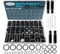 KEZE 1200 Pcs 24 Size Universal Rubber O-Ring Assortment Kit with 4-Piece Precision Pick and Hook Set for Auto Vehicle Tap Plumbing Pressure Washer Air or Gas Sealing Repair OD:6mm-28mm O Ring