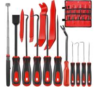 KEZE 15 Pcs Carbon Steel Precision Pick & Hook Set with Scraper and Magnetic Telescoping Tool Kit for Remove Automotive Electronics Maintenance Hoses Gasket Hand Pick Up Tools