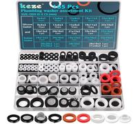 KEZE 24 Sizes Plumbing Washers Assorted Kit 165 PCS Garden Hose Washer Rubber Self Locking Tabs & Shower Head Silicone Washer Seals,Water Hose Washers with Screen Filter for Repair Connection