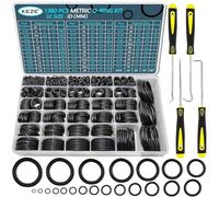 KEZE 32 Size 1380 Pcs Metric Rubber O Rings Assortment Kit with 4 Pieces O Rings Remover Tools Set for Assorted Faucet Plumbing Automotive Repair Air or Gas Sealing ID 3mm-50mm