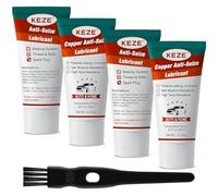 KEZE Copper Anti Seize Thread Lubricant Brake Caliper Grease Rust and Corrosion Protection Heat Resistant Automotive Lubricant for Brake Pad Bolts and Nuts Spark Plug, 30g Each, 4-Pack