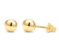 KEZEF 14K Yellow Gold-Filled Ball Earrings for Women - Gold-Filled Stud Earrings - 5mm Ball Studs