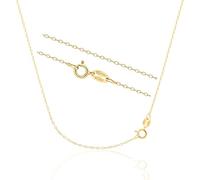 KEZEF 925 cable sterling silver chain | 1.3mm silver chain for women | thin and strong oval link chain | made in Italy | Great for pendants or layering, 16 Inches | 40 cm, 18k gold, No Gemstone