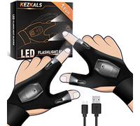 KEZKALS Gifts for Men Him Dad, Rechargeable LED Gloves Fishing Accessories, Flashlight Gloves with Light, Birthday Gadgets for Mens Gifts for Christmas for Dad, Men's Gifts for Christmas