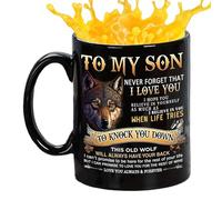 Kezude Coffee Cup for Son - 330ml Ceramic Classic Dining Tool,to My Son Mug - for Birthday Winter Yard Courtyard Outdoor Garden Park Home School Picnic Camping Party Whiskey Beer