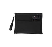 [Kezvmhy] Cash Bag with Lock - Reliable Anti-Theft System with Certificate Organizer Zipper, Multipurpose Double Layer Money Bag Travel Boat Beach Card Dome Hotel Camping Hospital Bank, black, 説明を参照