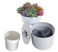 Kezvmhy Flowerpot Diversion Safe, Money Hide Gadget | Secret Money Hide Spare Key Hide Storage Box with Key Lock for Flower Pot Fake Bottom, Money, Jewelry, Keys, Rings