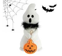 Kezvmhy Halloween Ghost Figurine - Cute Ghost Doll with Scarf - Soft Collectible Doll Home Decoration, Halloween Decoration for Bedroom Living Room Apartment