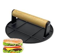 Kezvmhy Hamburger Press, Burger Smasher, Bacon Press 6.3" | Griddle Press Round Flat Press with Anti-Scald Handle for Home Kitchen Outdoor BBQ