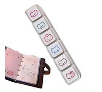 Kezvmhy Journaling Stamps, 6 Pieces Character Portable Mini Scrapbooking Stamps for Students, Teachers, Girls, Women, Teens, Card Making, Paper Art