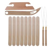 Kezvmhy Knitting Tool Kit - Waving Shuttle, Thoughtful Gesture Inclusion Weaving Shuttle Kit, Beechwood Knitting Shuttle with Hut Stick for Friends, Relatives, Beginners, Knitting Craft Supplies