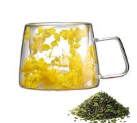Kezvmhy Layered Flower Coffee Cup, Flower Mug, Flower Mug Cup Dried Flower Mug 200ml Capacity Flower Coffee Mug - Dry Flower Mug with Handle, Creative Flower Mug with Double Wall Insulation for Coffee