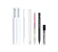 Kezvmhy Pencil Storage Box, Pen Organizer Case | School Storage Organizer, Hexagonal Multifunctional Pencil Pouch, Convenient and Durable Pencil Bag Pouch Box for Home, School, white, 説明を参照してください, See