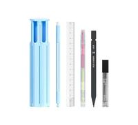 Kezvmhy Pencil Storage Box, Pen Organizer Case | School Storage Organizer, Hexagonal Multifunctional Pencil Pouch, Convenient and Durable Pencil Bag Pouch Box for Home, School, Blue, 説明を参照してください, See