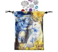 Kezvmhy Tarot Bag Pouch, Tarot Card Pouch - 13x18cm Drawstring Dice Storage Bag, Deck Protector Case, Fits Most Standard Size Tarot Playing Cards by Oracle Decks, b, 説明を参照してください, See Description