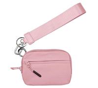 Kezvmhy Wristlet Pouch Keychain, Keychain Pouch Wallet - Key Holder Zip Bag, Waterproof Nylon Keychain Wallet, Compact Key Holder Zip Bag with Hand Strap for Easy Access to Money, Pink, 説明を参照してください