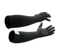 KEZZLED- Designer Glove with Extended Arm Sleeves, Cut/Scratch/Heat Resistant with UV Protectors Abrasion Safety for Fireproof - Black, One Size, Made with Glass & Kevlar by Dupont, Pack of 2