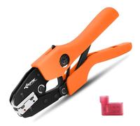KF CPTEC Crimping Tool for Insulated Terminals Flat Connector 90° Angled 20-18 and 16-14 AWG Terminal Pliers with Ratchet Function