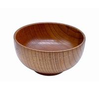 KF Handmade Wooden Cereal Bowls 5.9'' Diam x 3.2'' High, 500 ml Zen Style Rice & Miso Soup Bowls, Small Salad Bowl, Perfect for Breakfarst, Snack, Nuts, Candy, Fruit, Food, Decorative Bowl