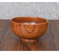 KF Handmade Wooden Cereal Bowls, Zen Style Rice & Miso Soup Bowls, Small Salad Bowl, Perfect for Breakfarst, Snack, Nuts, Candy, Fruit, Food, 5.9'' Diam x 3.2'' High Decorative Bowl