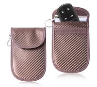 KF-Premium Faraday Pouch for Car Keys - Anti-Theft Car Key Signal Blocker Pouch & Faraday Bag - RFID/NFC Key Fob Protector for Vehicle Security - Signal Blocking Case (Brown)